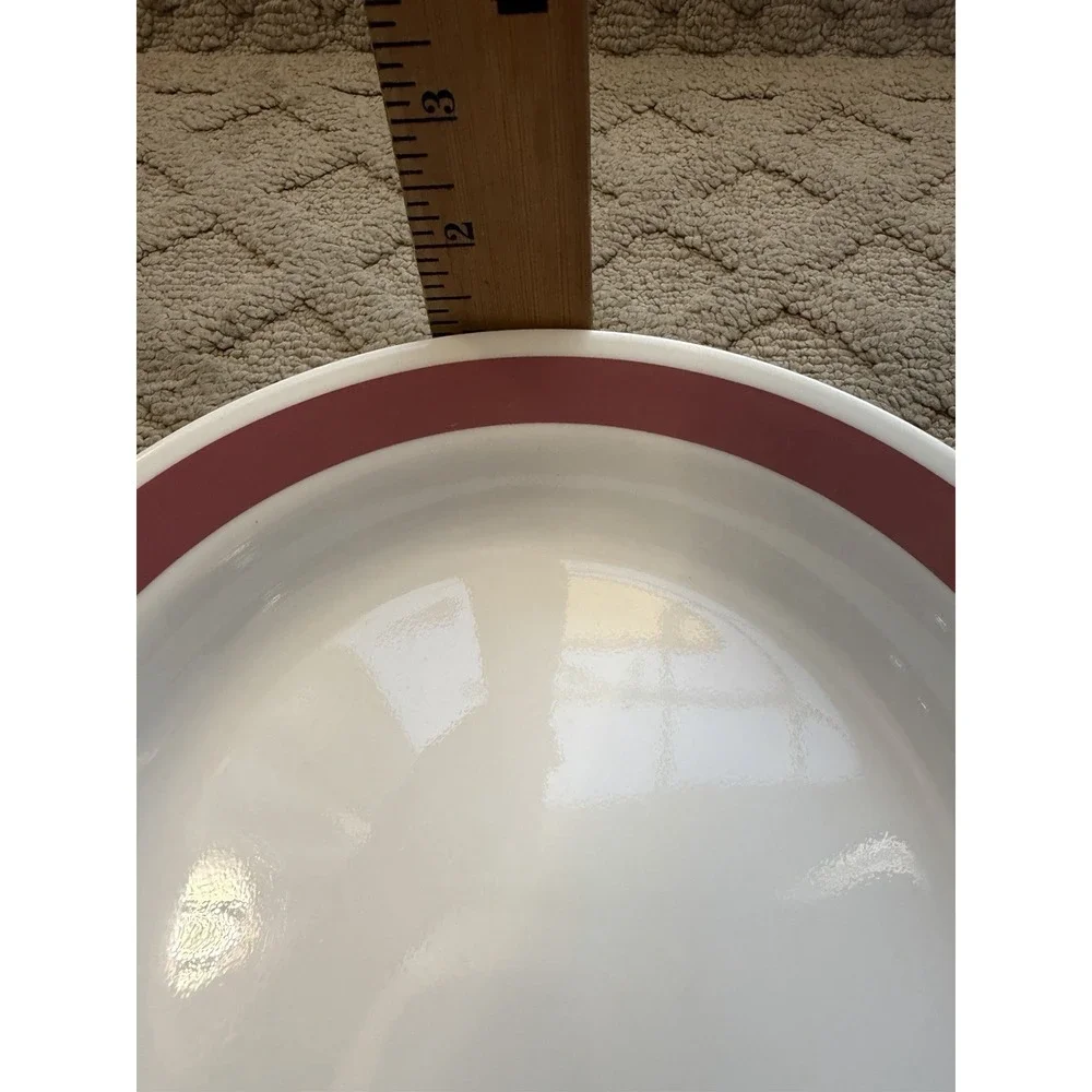Corelle SUNDANCE Flat Rim Bowls Soup Pasta Wide Band Rose Deep Pink/Mauve 8.5